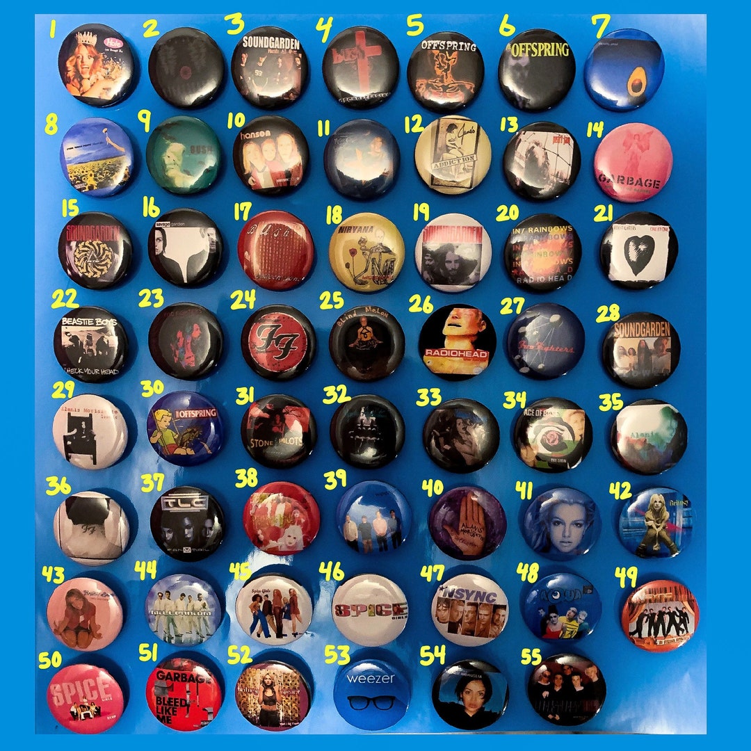 80's / 90's / 00's Band Pins, Custom, Badges, Alternative 80's / 90's / 00's Band Pins, Custom, Badges, Alternative