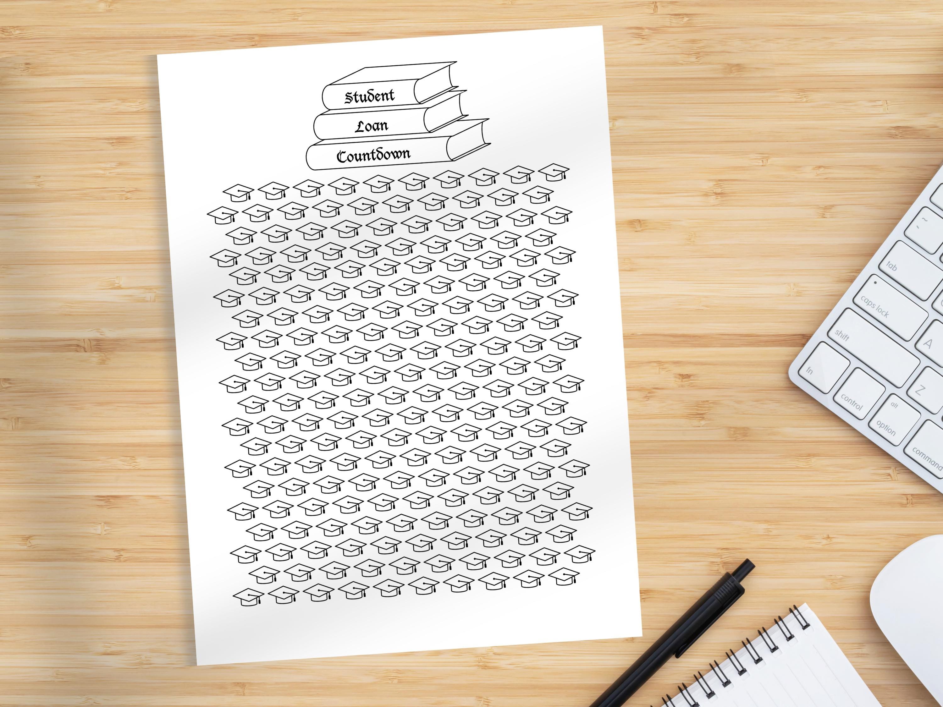 Student Loan Countdown Tracker Printable Coloring Sheet - Etsy