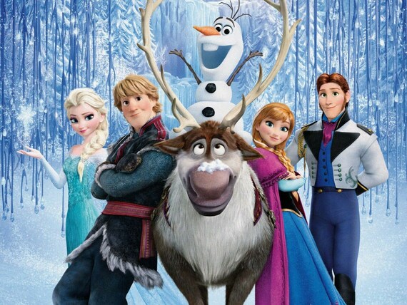 Frozen Elsa and Anna Art Poster A4