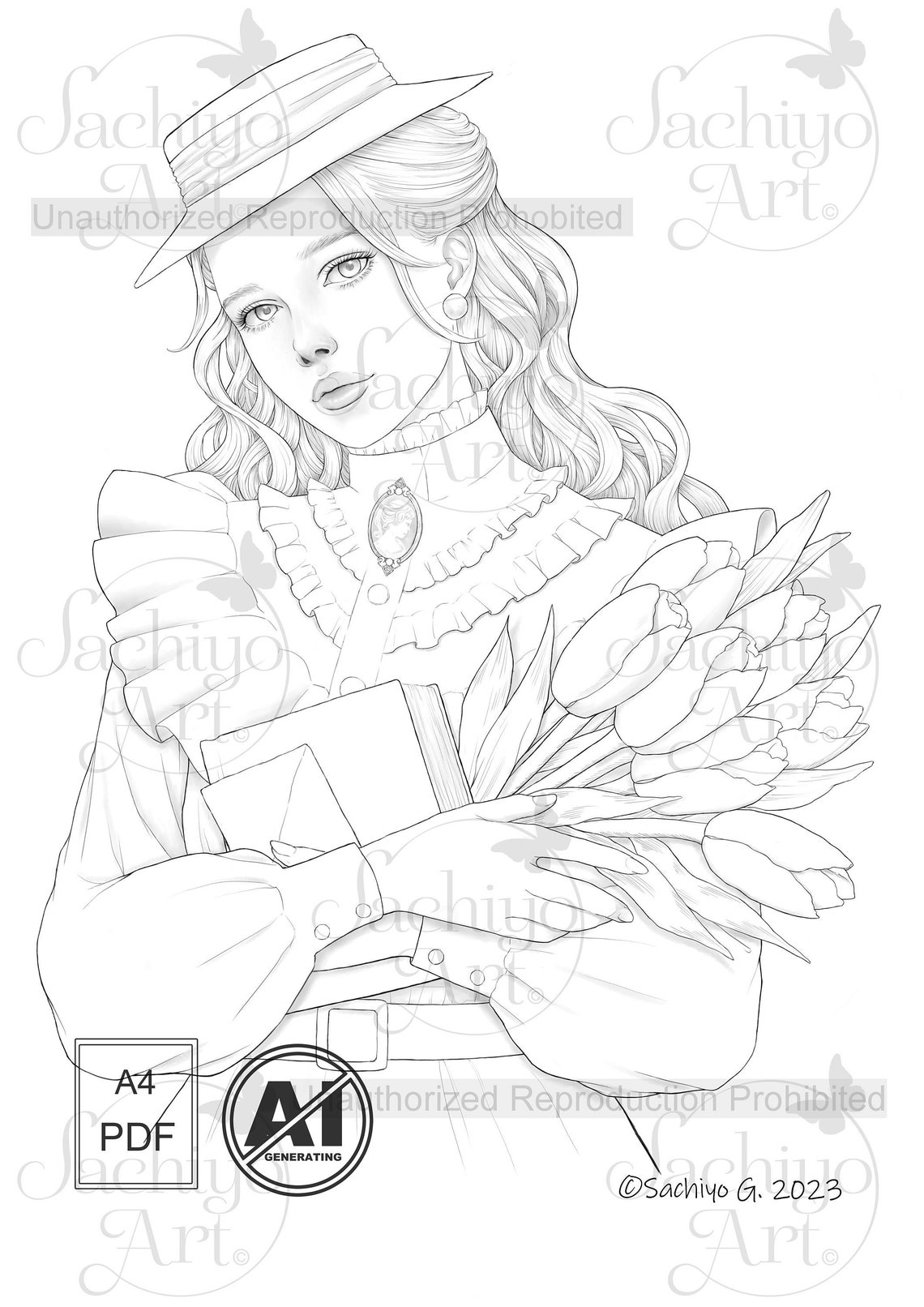 Coloring Page Set [tulips] - Etsy