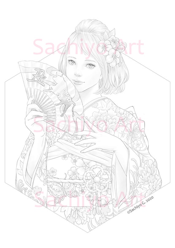 Coloring Page Set Year Of Ox 丑年塗り絵塗り絵セット Etsy