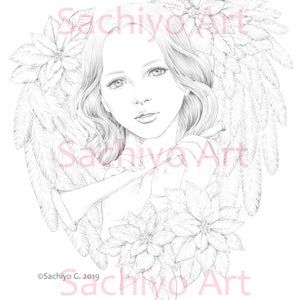 Printable Coloring Pages [poinsettia] - Etsy