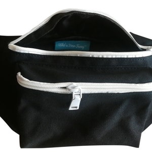 Black Fanny Pack Bum Bag | Fanny Packs For Women | Black and White Fanny Pack | Canvas Fanny Pack | Waist Bag Hip Pack