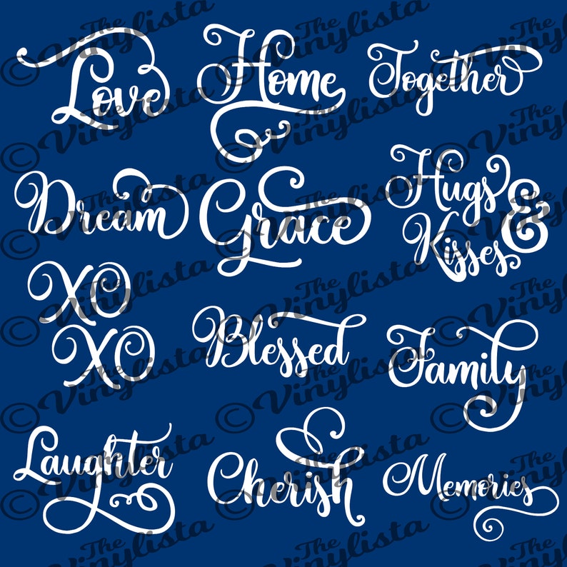 Decorative Words Svg Bundle 4 Pack Includes Christmas Words Etsy