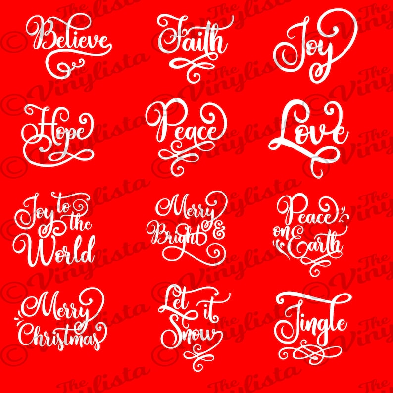 Download Christmas svg bundle Christmas words ornament SVG bundle ...
