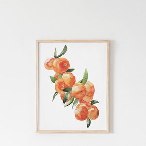 Mandarinen-Orangen-Aquarell-Druck