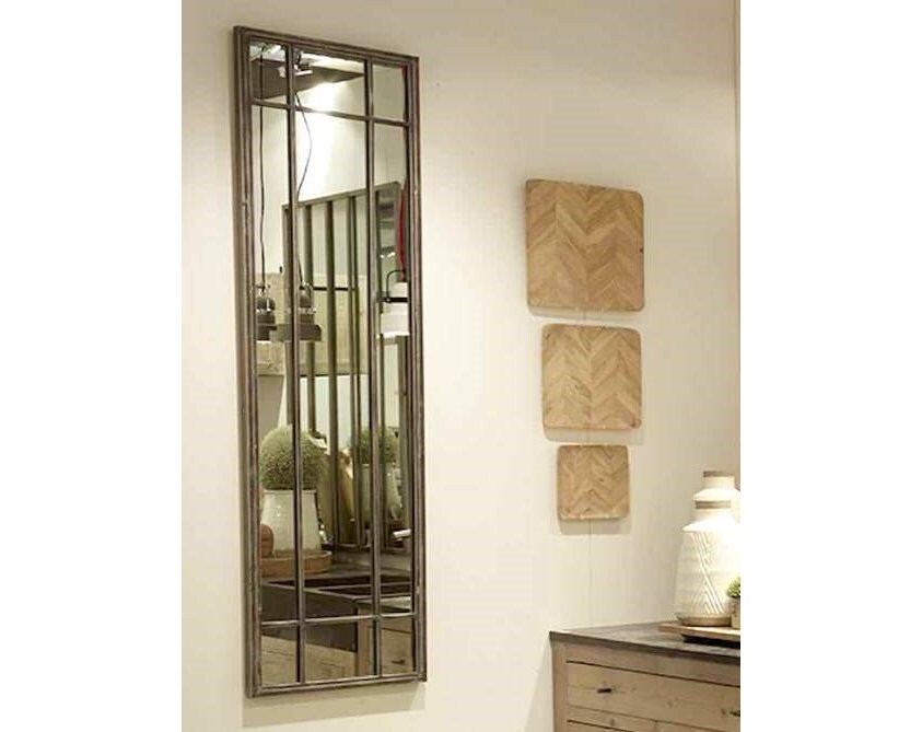 Industrial Full Length Panelled Mirror Metal Frame H 157cm Etsy