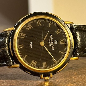 Michael Herbelin Vintage Swiss Made Goldfarbe Damenarmbanduhr atemberaubendes Zifferblatt Quartz