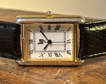 Lip vintage tank watch gold color roman numerals rectangular case woman lady unisex
