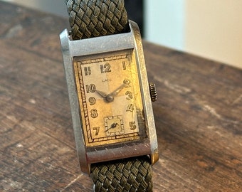 Laco vintage tank art deco watch men cal 550 superb