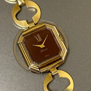 Swiss Made Lucerna Burgundy Mechanical Square Lady Watch - Elegant Women’s Vintage Timepiece