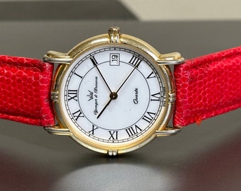 Gold Color Yonger & Bresson Unisex Watch 34mm Roman Numerals French Ladies