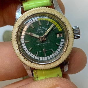 Zervith Vintage Lady Diver Watch, Mechanical Manual Wind, Submariner Bezel, Retro Style, Timeless Timepiece, Perfect Gift