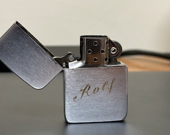 Vintage 2002 Zippo Flat Bottom Cigarette Lighter | Brushed Chrome Pat# 2032695 | Rare, Old, Unique Design, Gift Idea, Collectible, Vintage