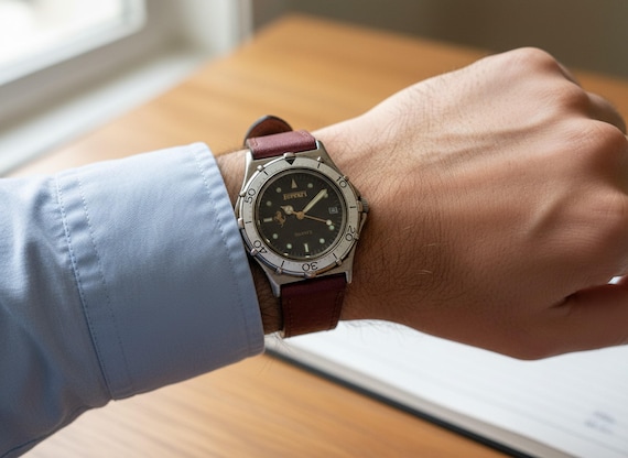 Mens Diver Watch, Vintage Ferrari Quartz 36mm Leather Strap - Etsy