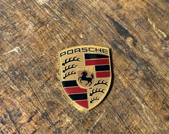 Porsche 911 Carrera, Boxster, & Cayman OEM hood logo metal gold genuine