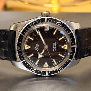 Vintage Edma 36mm  Men’s Skin Diver Watch - Classic Mechanical Swiss Timepiece, Durable & Stylish