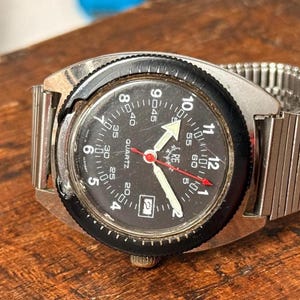 Vintage RE Quartz Skin Diver Watch 38mm Men’s Classic Made in Germany Dial rare  Wristwatch