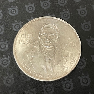 1978 México Cien 100 Pesos Plata Morelos Estados Unidos Mexicanos Moneda