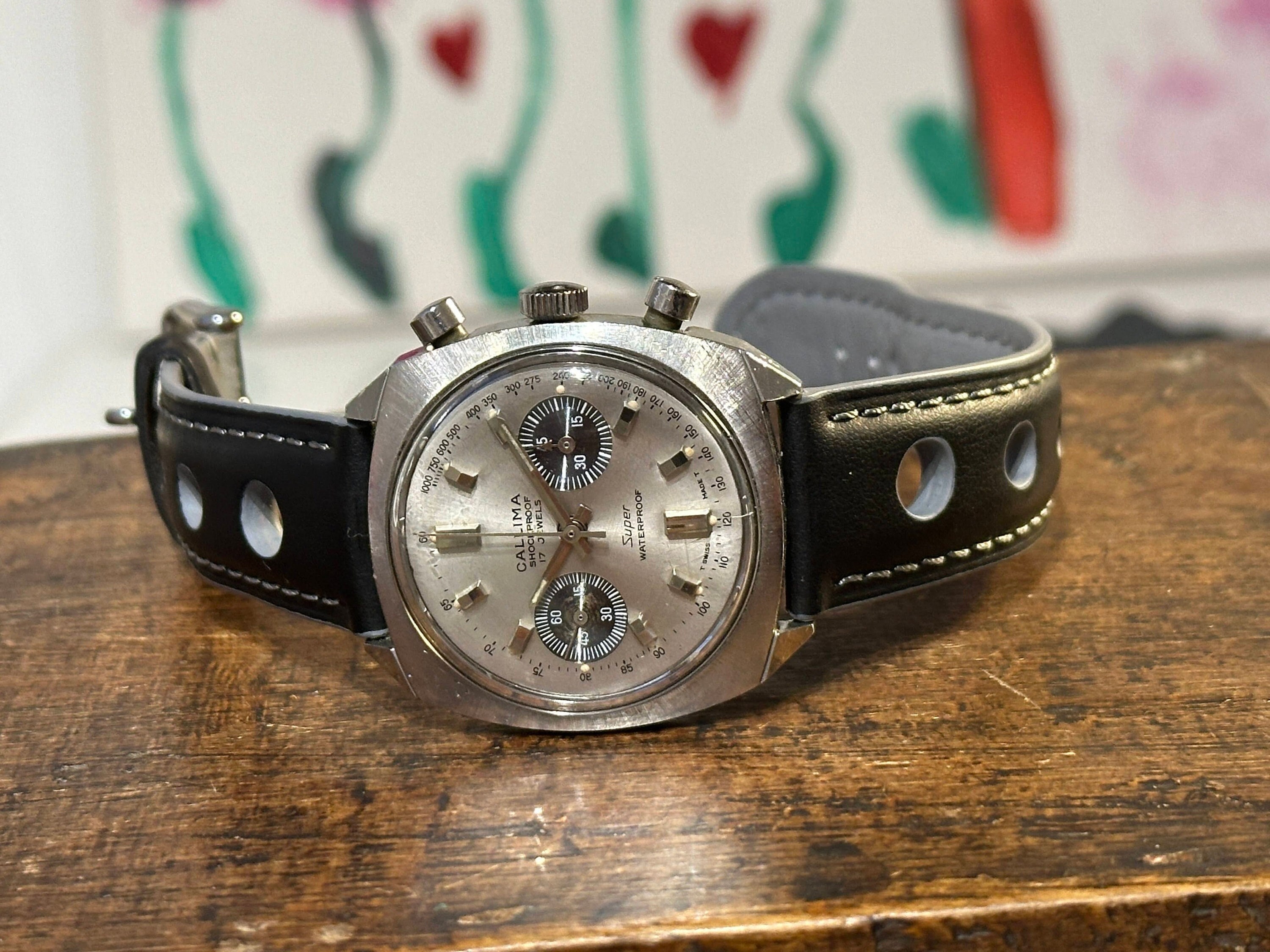 Callima Top Time Super Panda Dial Bicompax Watcherproof Vintage
