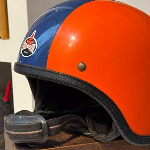 Boeri Sport Pool Fisi Helmet Orange, Vintage Retro Cycling Safety Gear 60cm