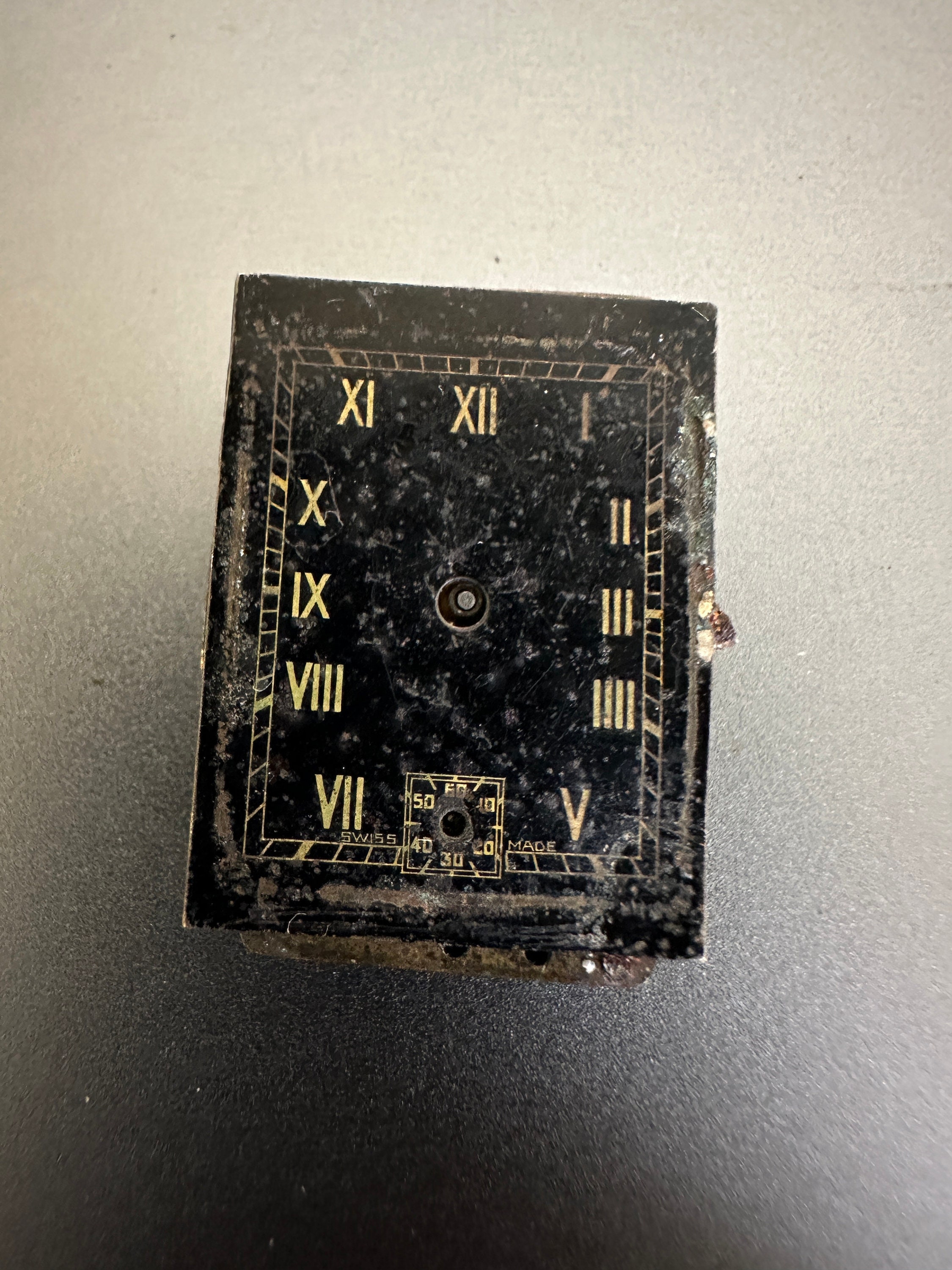 Rotary Cal: 8/300 military dial black  style watch movement spares repair artdeco