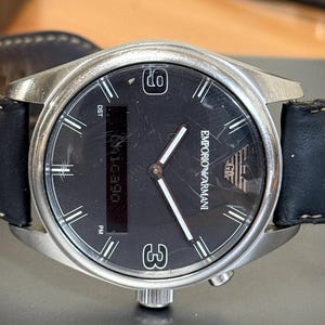 46mm WORLD-TIMER Master Calendar | Analog & Digital |Emporio Armani Dress Watch