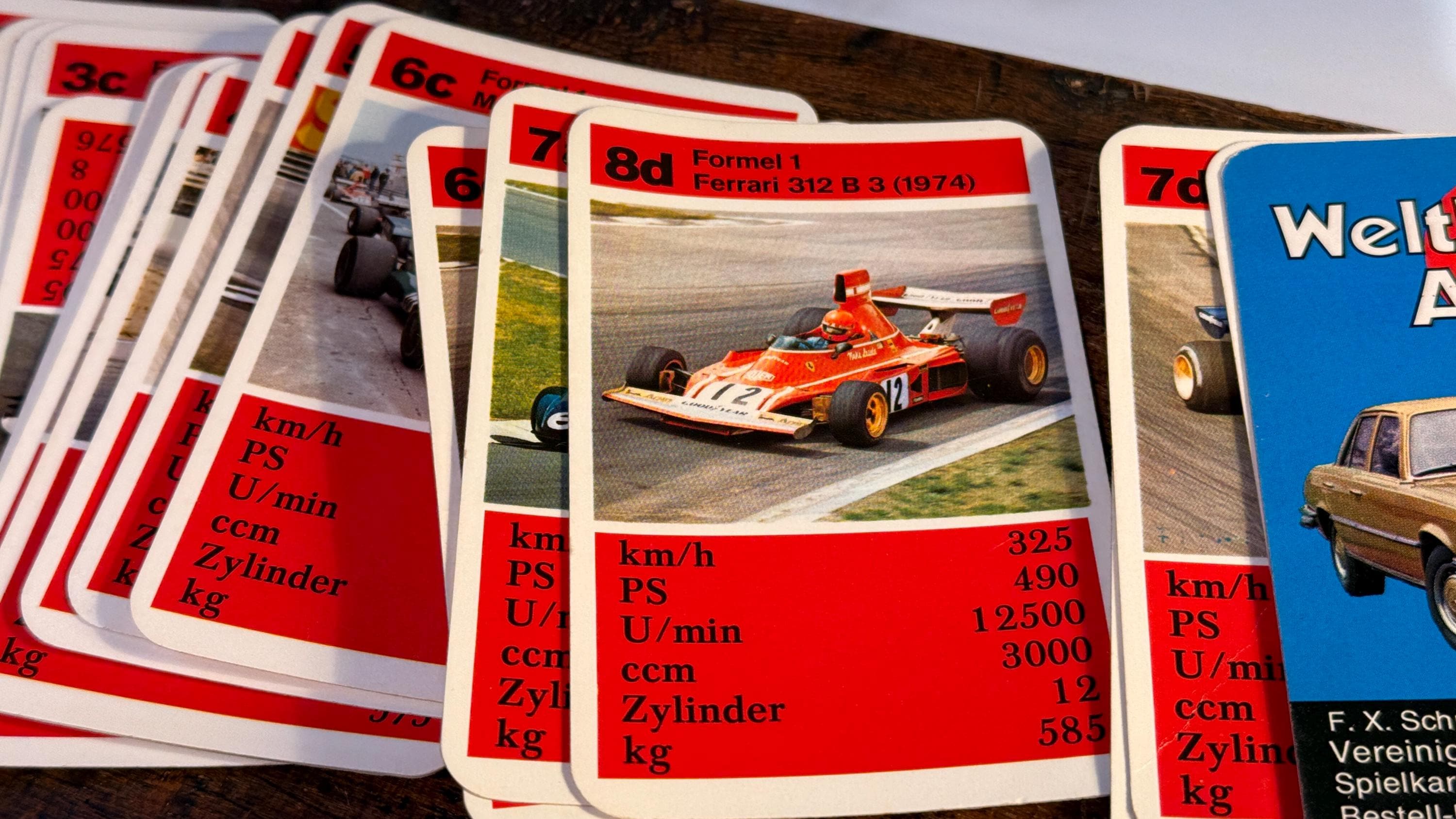 Vintage Formula 1 Playing Cards - Super Trumps FX Schmid Full Set