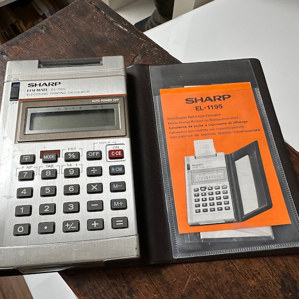 1970s SHARP EL-1195 Dual Power WRITING Calculator