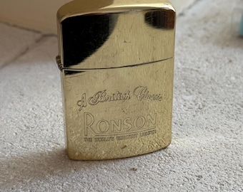 Accendino vintage Ronson British Classic con finitura dorata, raro da collezione, classico da tasca