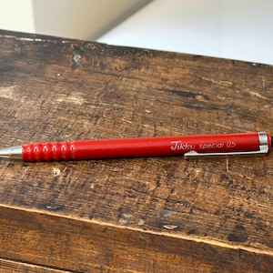 Rotring Special Tikky 0,5 mm vulpotlood, rode kleur, W. Germany, precisiegereedschap voor tekenen en schrijven, vintage kunstbenodigdheden