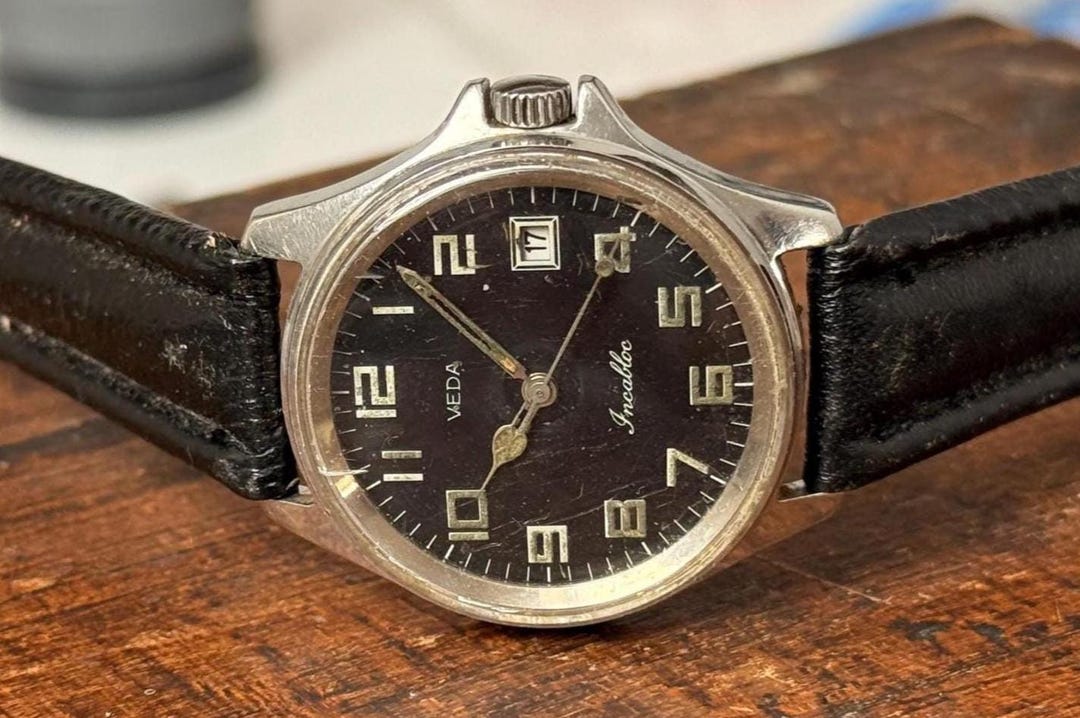 Vintage Military Pilot Watch 36mm Steel Mechanical Men's Field