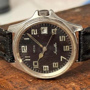 Vintage Military Pilot Watch 36mm Steel Mechanical Men’s Field Watch Veda Classic Timepiece