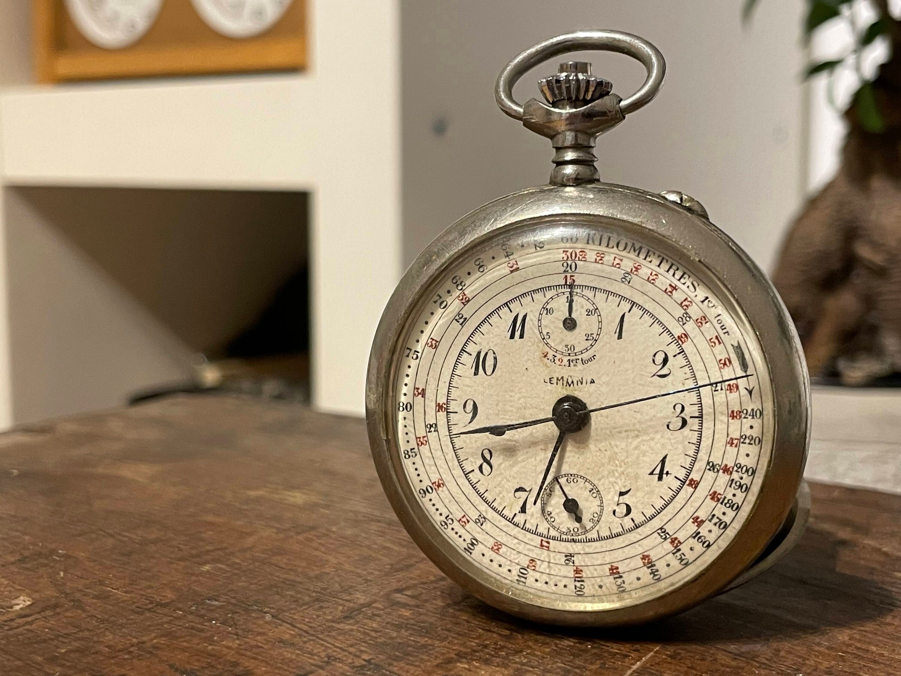 Lemania Vintage Pocket Watch Chronograph Military | Etsy