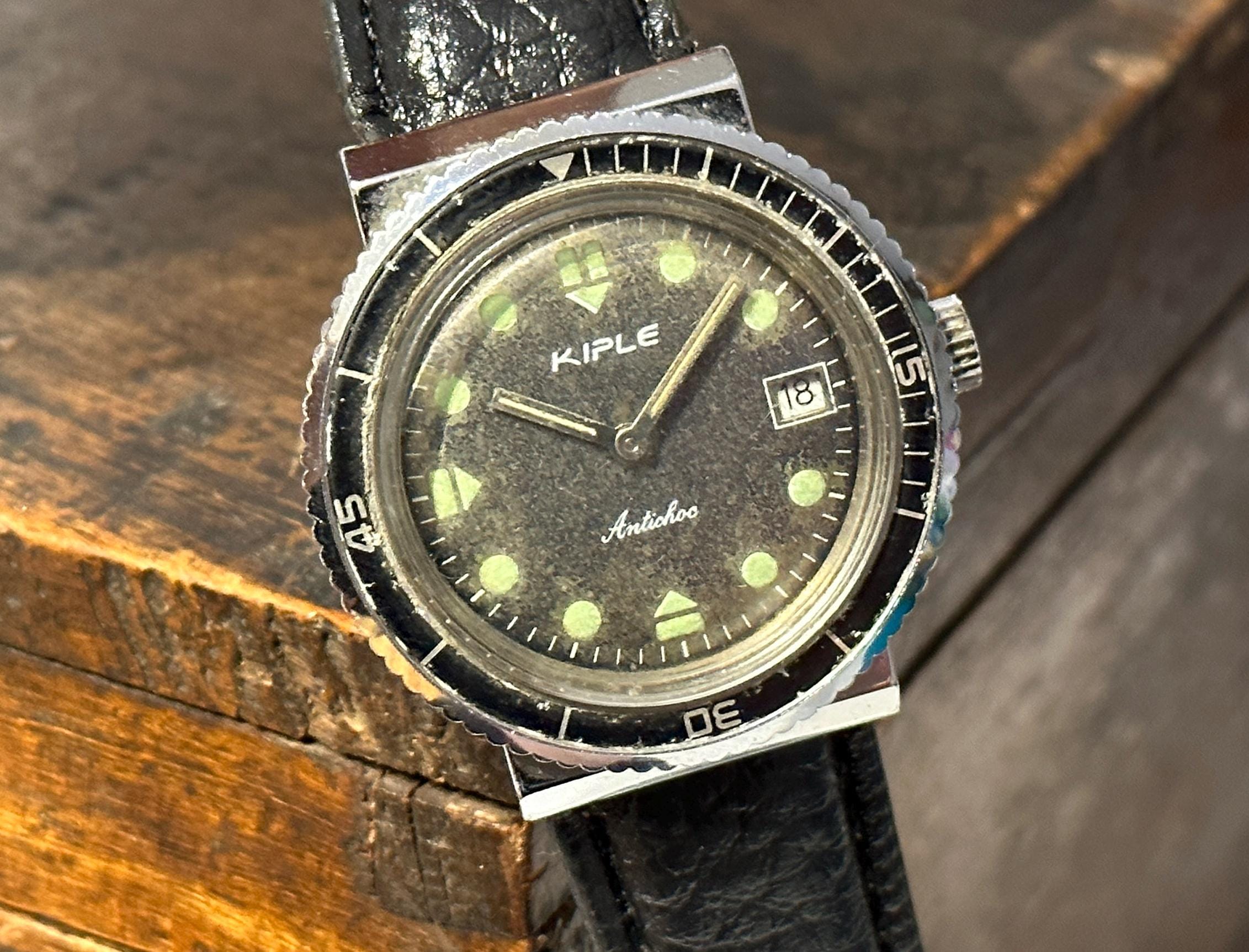 Montre De Plongée Automatique KIPLE Pour Homme - Boîtier Acier Chromé, Mouvement Automatique, Occasion En état Fonctionnel