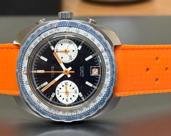 Type superb chronograph Paul Newman dial panda orange rally racing Valjoux 7734 39mm
