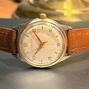Vintage Rare Certina cal 414 mechanical gold plated 32mm men
