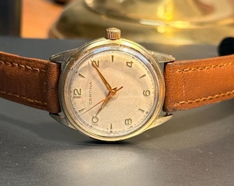 Vintage Rare Certina cal 414 mechanical gold plated 32mm men