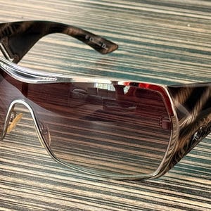 Dior Gaucho Shield XXL Y2K Framed 00\'s Luxury Women\'s Brown Silver Logos Travel Dior 00s Vintage Sunglasses - Dior Gaucho Shield XXL Y2K  main image 4
