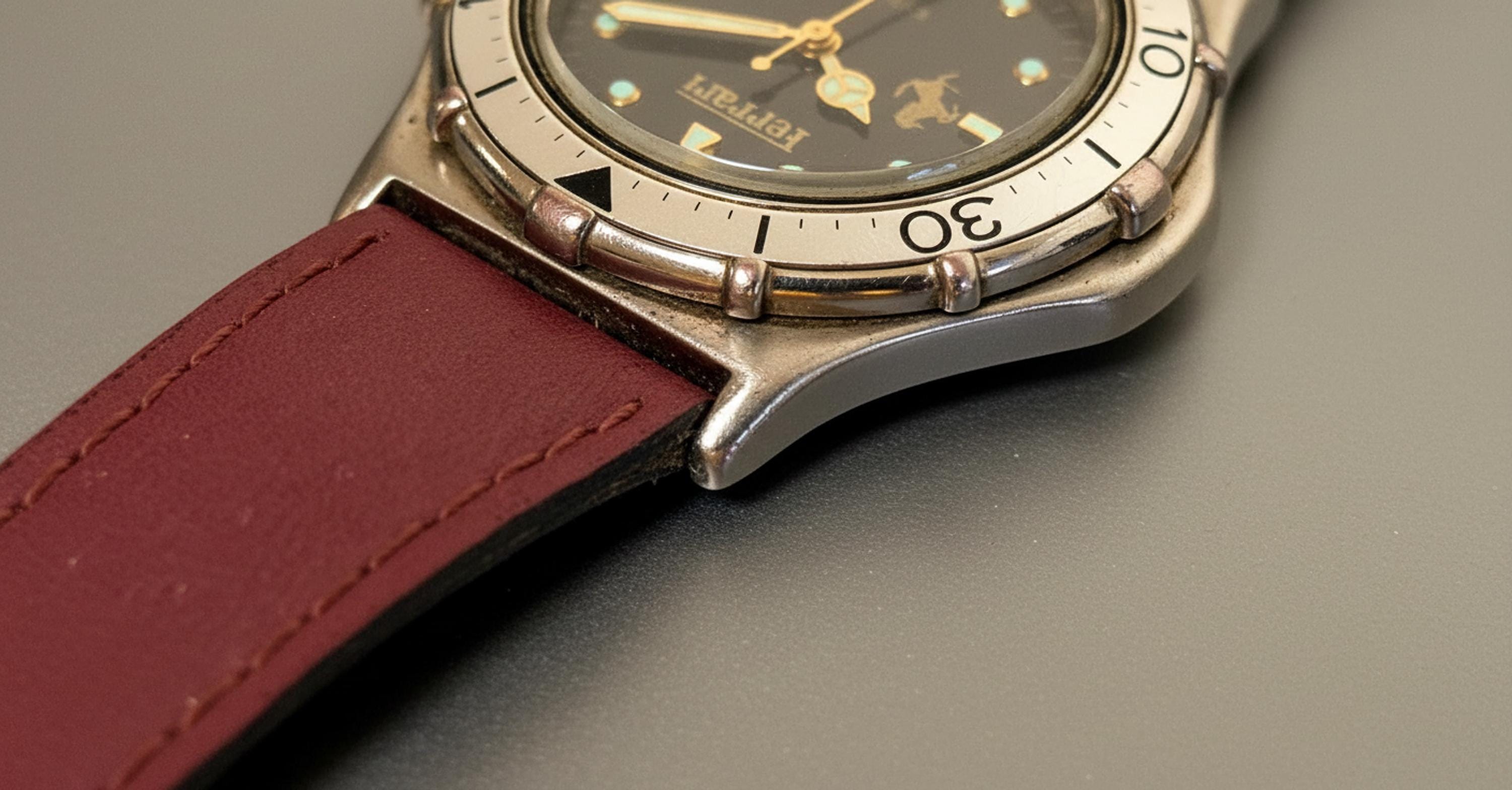 Mens Diver Watch, Vintage Ferrari Quartz 36mm Leather Strap - Etsy