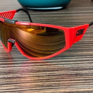 Vintage CEBE 2000 Sport Sunglasses Orange Bike Ski Shades Retro Outdoor Eyewear