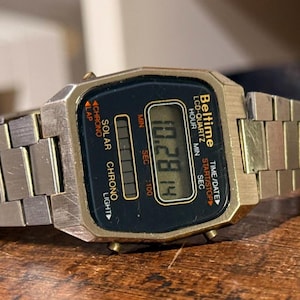 Vintage Solar Digital Watch, Retro Maritime Style, Men’s Casual Everyday Wear, Gift for Him, Vintage Digital Alarm Watch, Solar Powered