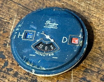 Dimetron Jumping Hour Space Age Men’s Watch Movement BF 582 Dial Spares Repair Vintage Parts