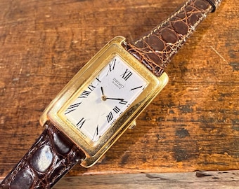 Seiko Tank Vintage Gold Color Watch for Ladies Quartz Classic Women's 15x32mm