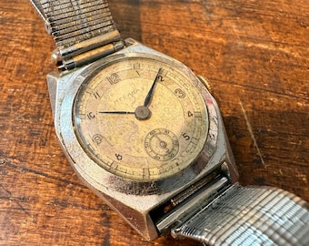 Medana vintage military mechanical manula wind watch swiss made 30mm for repair