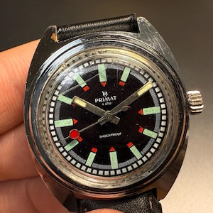 Primat Lollipop Seconds Watch 36mm | Vintage Frace Diver Men&#39;s Timepiece | Retro Waterproof Collectible for Enthusiasts