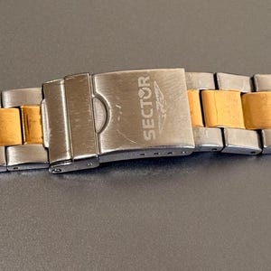 Reloj de buceo Sector con pulsera de acero color dorado, correa de acero inoxidable de 20 mm para hombre, estilo vintage, compatible con Seiko, duradero para uso diario.