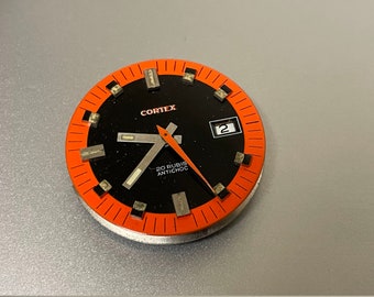 Vintage Cortex Diver Watch Dial & Movement Parrenin X171 - Antique Mechanical Repair Part, Classic Retro Timepiece Accessory