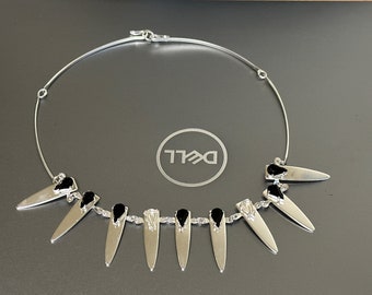 Vintage Sterling Silver Panther Necklace with Nordic Black Onyx Stone – Unique Wildlife Jewelry Gift