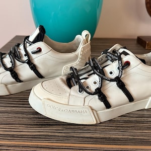 Dolce & Gabbana Portofino Low-Top Sneakers White Size 42 EU 10 US Designer Luxury Shoes